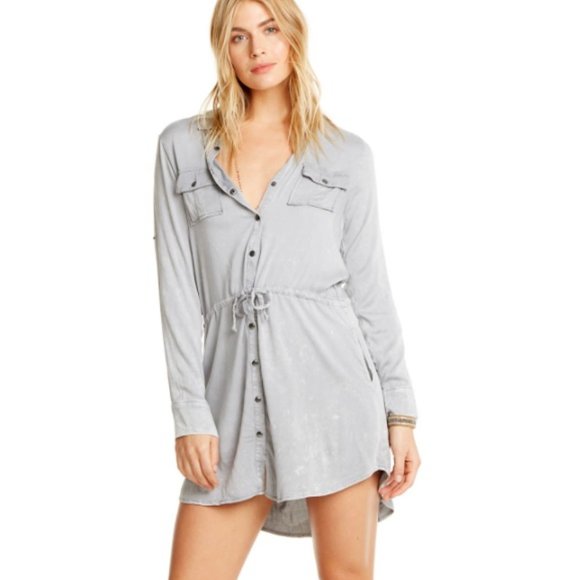 Chaser Dresses & Skirts - NWT - CHASER - Heirloom Wovens Roll Sleeve Button